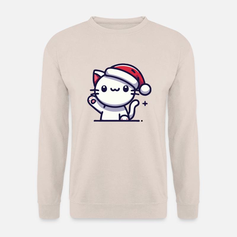 Cat with Santa hat - Unisex Sweatshirt - sand