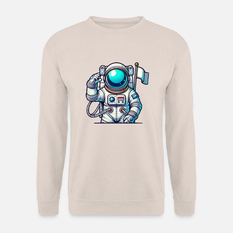 spaceman comic astronaut - Unisex Pullover - Sand