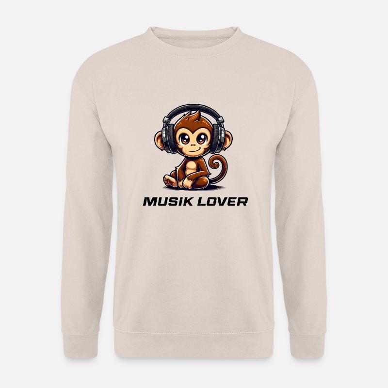 Affe Comic Musik 1 - Unisex Pullover - Sand