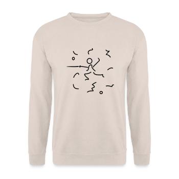 Zorro im Fechtkampf / Zorro fencing (1c) - Unisex Sweatshirt - sand - Front - Alina (178cm) & Michal (187cm)