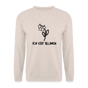 Ich ess Blumen - Unisex Pullover - Sand - Vorne - Alina (178cm) & Michal (187cm)