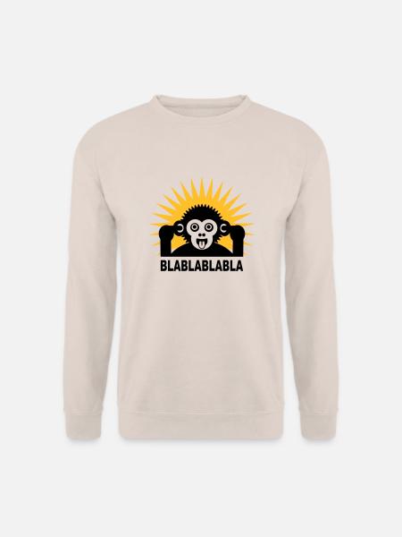Blablablabla - Affe brabbelt mit Finger im Ohr - - Unisex Pullover - Sand