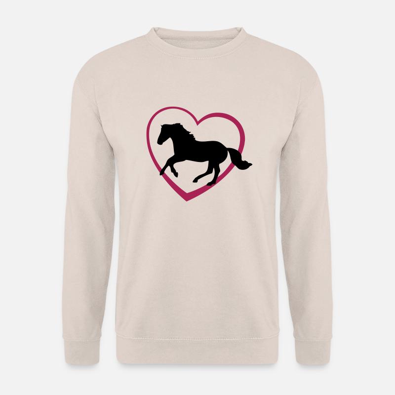 Galloping Horse with Heart - Unisex Pullover - Sand