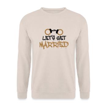 Permet de se marier prisonnier menotté drôle - Sweat-shirt Unisexe - sable - Devant - Alina (178cm) & Michal (187cm)