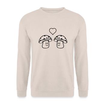 pilze_in_love_1 - Unisex Sweatshirt - sand - Front - Alina (178cm) & Michal (187cm)