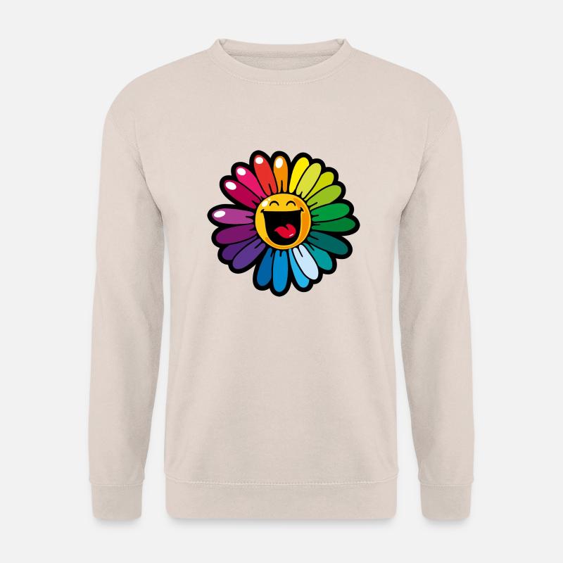 Smiley Colourful Daisy - Unisex Pullover - Sand