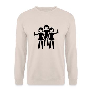 frauen party - Unisex Pullover - Sand - Vorne - Alina (178cm) & Michal (187cm)