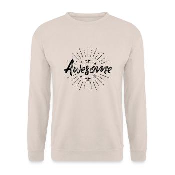 awesome - Unisex Pullover - Sand - Vorne - Alina (178cm) & Michal (187cm)