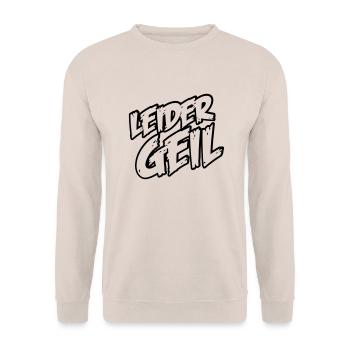 leider_geil - Unisex Pullover - Sand - Vorne - Alina (178cm) & Michal (187cm)
