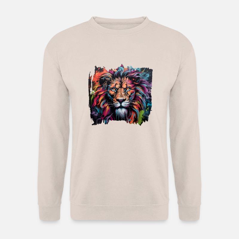 Löwe im Graffiti-Stil - Unisex Pullover - Sand