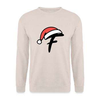 Letter F Christmassy - Unisex Sweatshirt - sand - Front - Alina (178cm) & Michal (187cm)