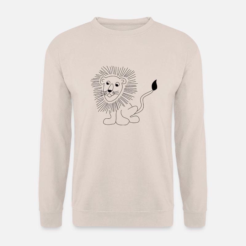 Löwe - Grafik in schwarz-weiß - Unisex Pullover - Sand