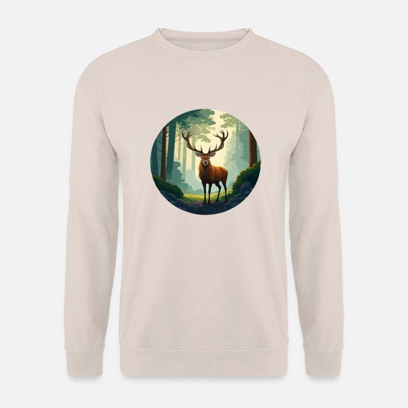 Rotwild im Wald - Unisex Pullover - Sand