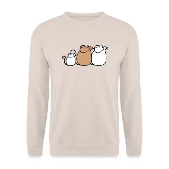 3 Mice Family Child Mom Dad Parents Row Cute - Unisex Sweatshirt - sand - Front - Alina (178cm) & Michal (187cm)