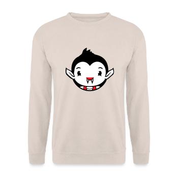 Duck Vampire Halloween Costume Bloodsucker Monster - Unisex Sweatshirt - sand - Front - Alina (178cm) & Michal (187cm)