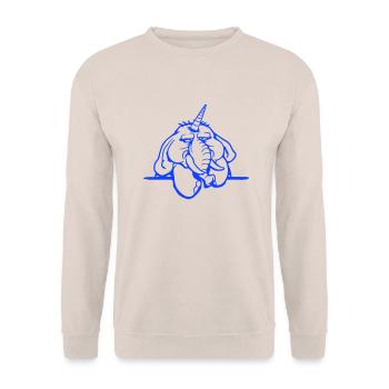 Unicorn, elephant, bad-tempered, angry, sad - Unisex Sweatshirt - sand - Front - Alina (178cm) & Michal (187cm)