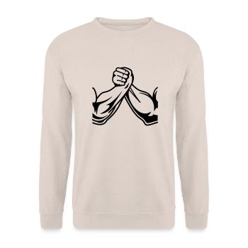 Armwrestling arms 01 - Unisex Sweatshirt - sand - Front - Alina (178cm) & Michal (187cm)