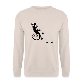 gecko allant - Sweat-shirt Unisexe - sable - Devant - Alina (178cm) & Michal (187cm)