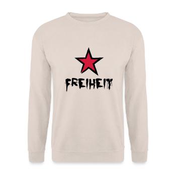 Freiheit - Unisex Pullover - Sand - Vorne - Alina (178cm) & Michal (187cm)