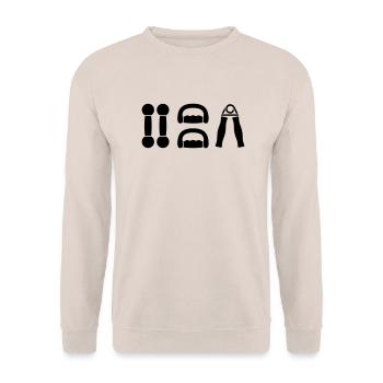 gym dumbell sport - Unisex Sweatshirt - sand - Front - Alina (178cm) & Michal (187cm)
