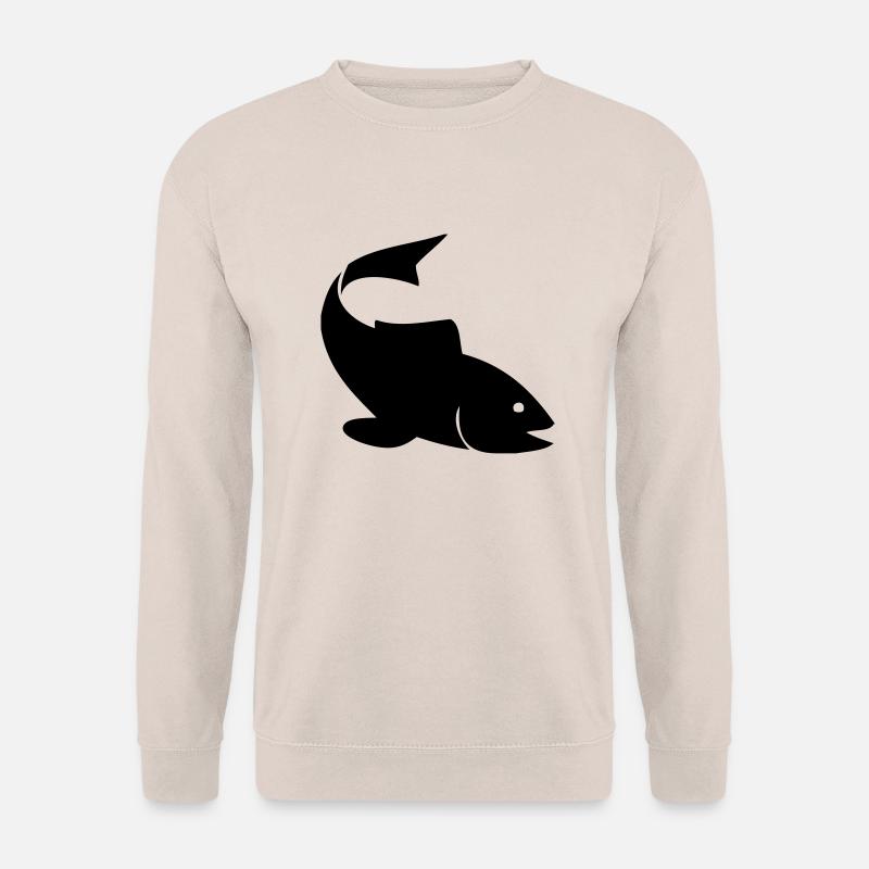 fish fishing - Unisex Pullover - Sand