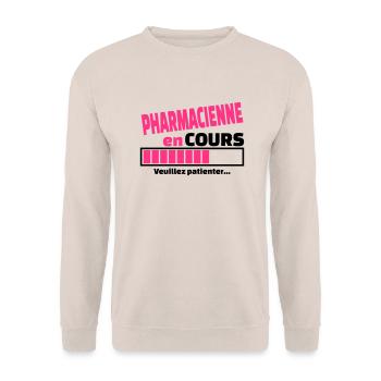 pharmacienne en cours - Sweat-shirt Unisexe - sable - Devant - Alina (178cm) & Michal (187cm)