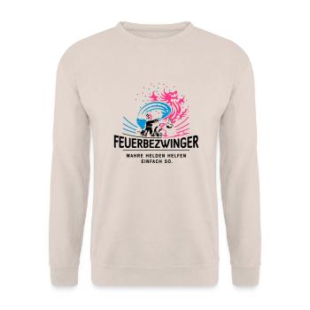 feuerbezwinger - Unisex Pullover - Sand - Vorne - Alina (178cm) & Michal (187cm)