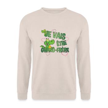 futur grand frere - Sweat-shirt Unisexe - sable - Devant - Alina (178cm) & Michal (187cm)