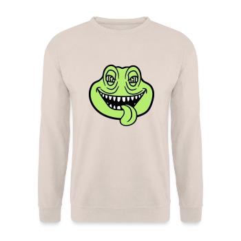 face head monster boese snake dangerous la - Unisex Sweatshirt - sand - Front - Alina (178cm) & Michal (187cm)