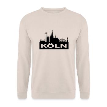 Skyline Cologne - Cologne Cathedral - Unisex Sweatshirt - sand - Front - Alina (178cm) & Michal (187cm)
