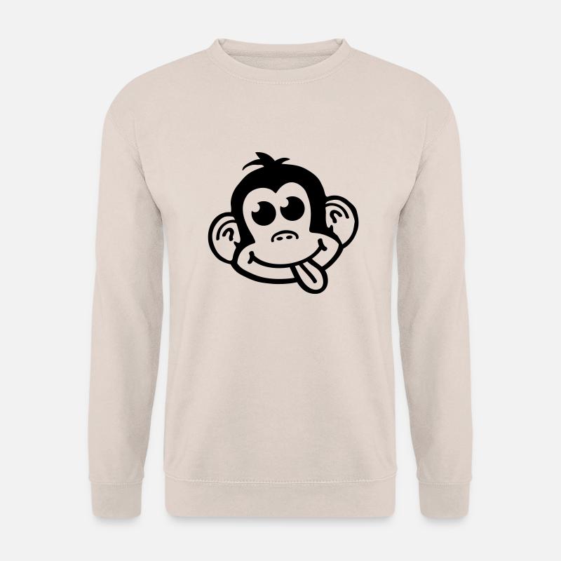 affe_crazy_smiley_a1 - Unisex Pullover - Sand