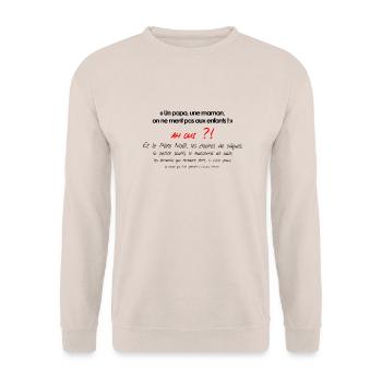UN PAPA UNE MAMAN - Sweat-shirt Unisexe - sable - Devant - Alina (178cm) & Michal (187cm)