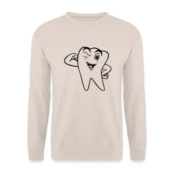 Zahn Arzt - Unisex Pullover - Sand - Vorne - Alina (178cm) & Michal (187cm)