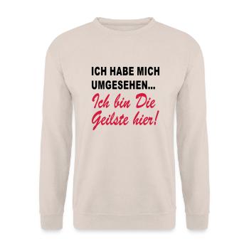 I'm the coolest here - Unisex Sweatshirt - sand - Front - Alina (178cm) & Michal (187cm)