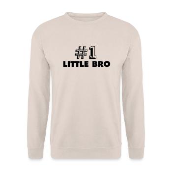 number one little bro - Unisex Sweatshirt - sand - Front - Alina (178cm) & Michal (187cm)