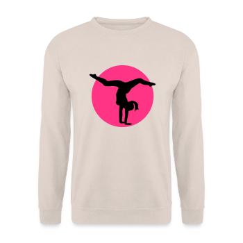 bodenturnen_f2 - Unisex Sweatshirt - sand - Front - Alina (178cm) & Michal (187cm)