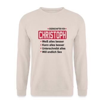 christoph - Unisex Pullover - Sand - Vorne - Alina (178cm) & Michal (187cm)