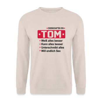 tom - Unisex Pullover - Sand - Vorne - Alina (178cm) & Michal (187cm)