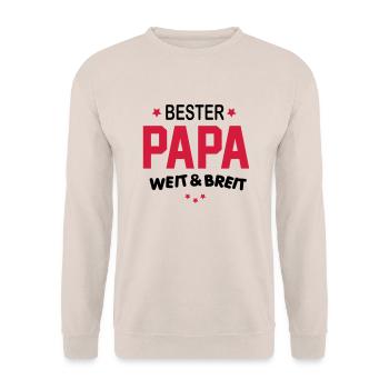 besterpapa - Unisex Pullover - Sand - Vorne - Alina (178cm) & Michal (187cm)