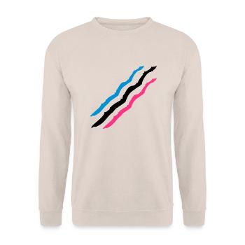 3 slash brushstroke graffiti scratches lines - Unisex Sweatshirt - sand - Front - Alina (178cm) & Michal (187cm)