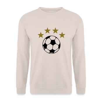 Weltmeister 4 Sterne Fußball Deutschland 2014 - Unisex Pullover - Sand - Vorne - Alina (178cm) & Michal (187cm)