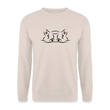 Hippo - Unisex Sweatshirt - sand - Front - Alina (178cm) & Michal (187cm)