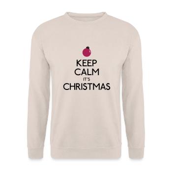 Keep Calm Christmas - Unisex Pullover - Sand - Vorne - Alina (178cm) & Michal (187cm)