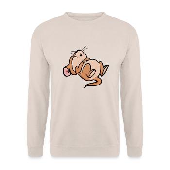 Schlafen Maus - Unisex Pullover - Sand - Vorne - Alina (178cm) & Michal (187cm)