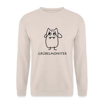Grübelmonster - Unisex Pullover - Sand - Vorne - Alina (178cm) & Michal (187cm)
