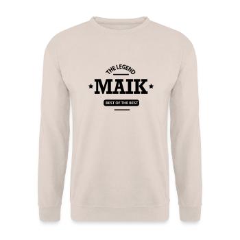 maik - Unisex Pullover - Sand - Vorne - Alina (178cm) & Michal (187cm)