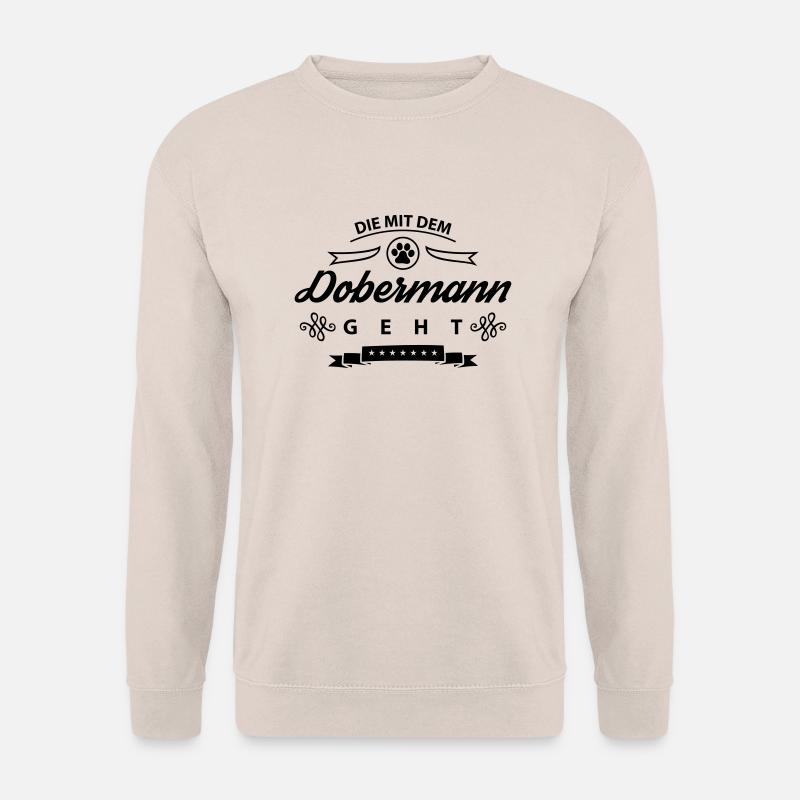 dobermann mit dem geht - Unisex Pullover - Sand