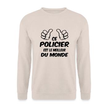 MEILLEUR POLICIER DU MONDE - Sweat-shirt Unisexe - sable - Devant - Alina (178cm) & Michal (187cm)