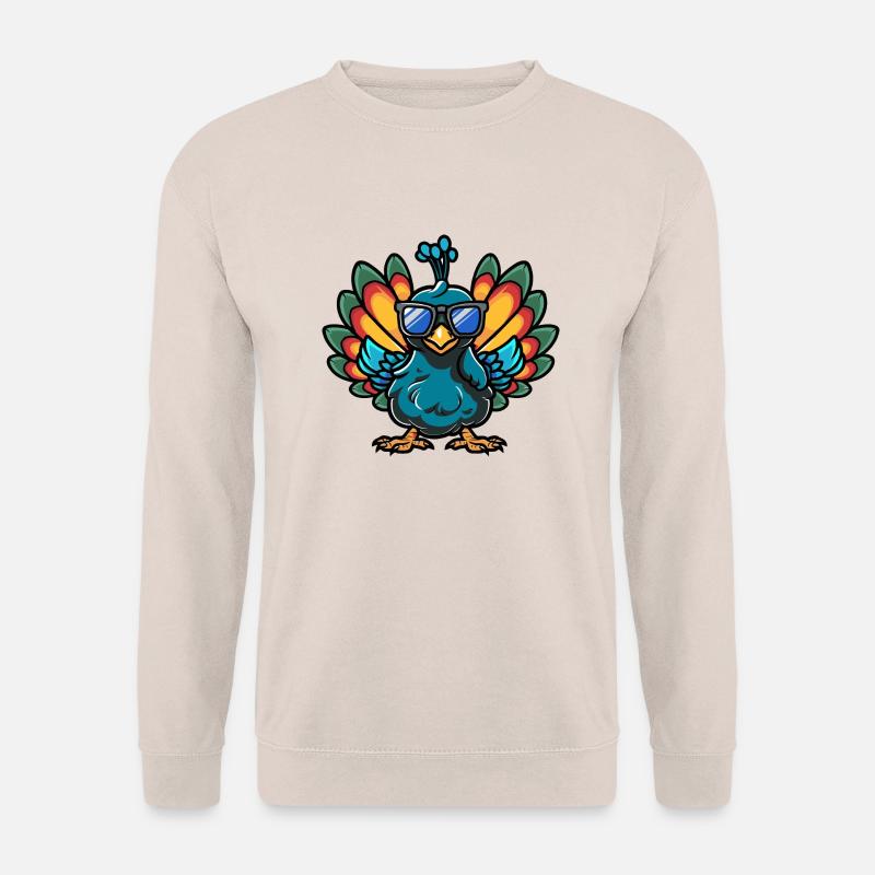 Pfau Vogel Comic Cool - Unisex Pullover - Sand