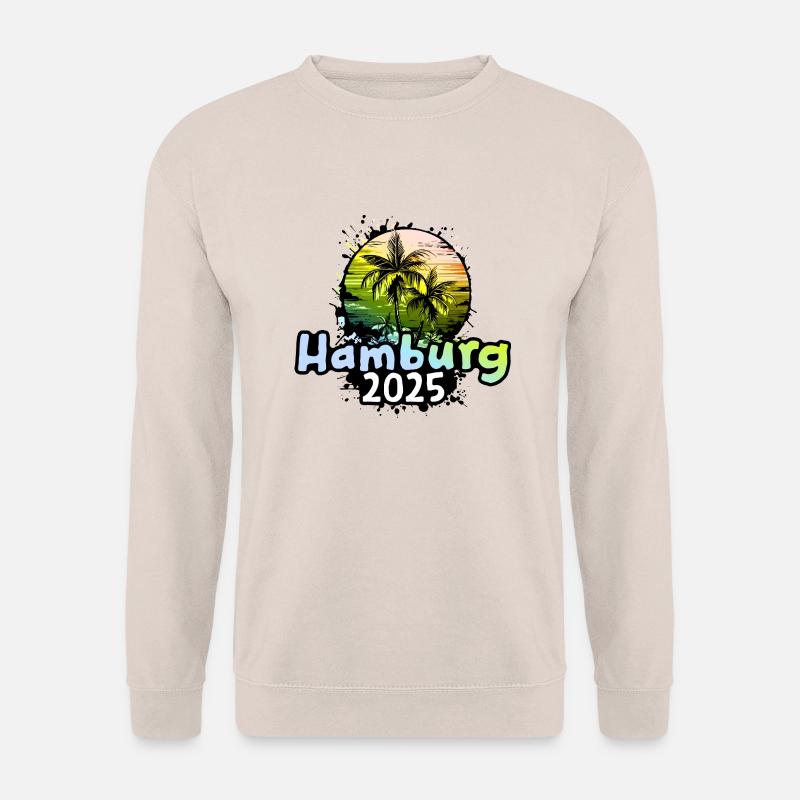 Hamburg 2025 Urlaub Palmen - Unisex Pullover - Sand